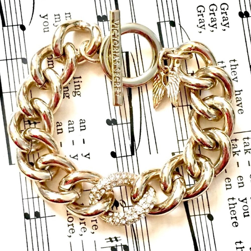 Chunky Thick Gold Pave Rhinestone Bracelet